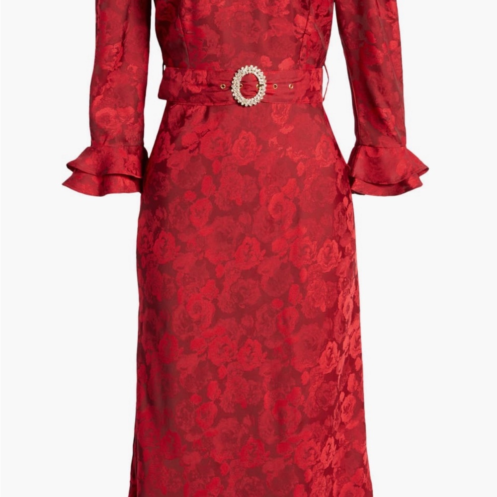 BRAND NEW RAHI Flora Belted Midi Dress - Picture 7 of 14
